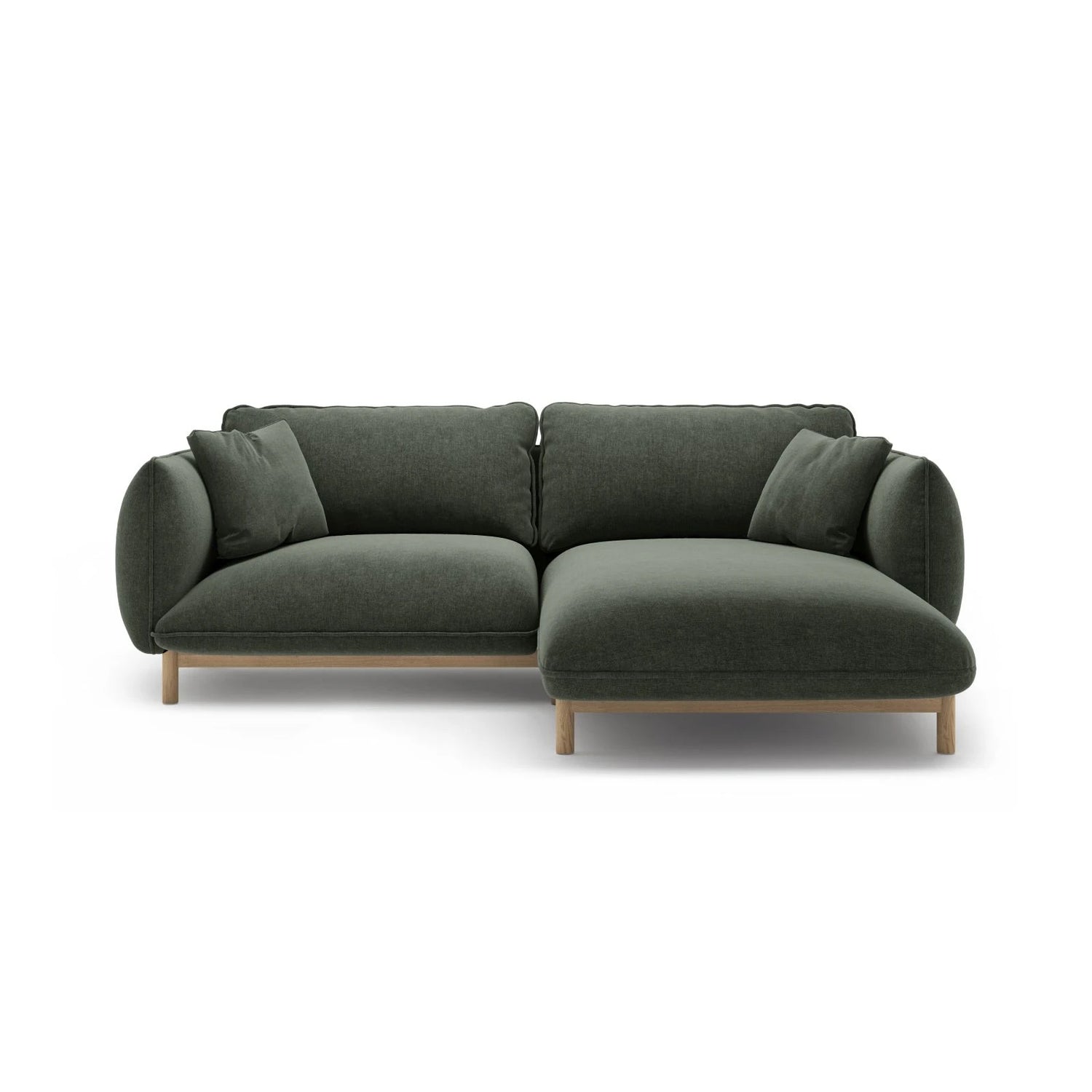 Ada Ecksofa Rechts aus Strukturierter Stoff (Wind 75) in Moosgrün, 220x179 cm – Bild 1