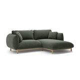 Ada Ecksofa Rechts aus Strukturierter Stoff (Wind 75) in Moosgrün, 220x179 cm – Bild 3