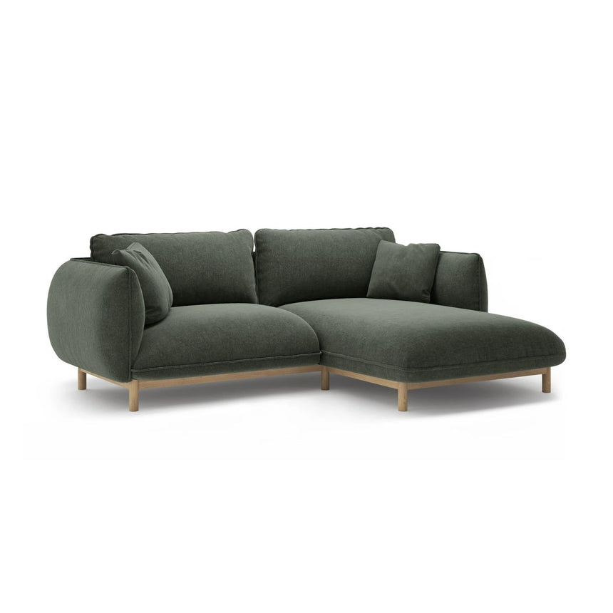 Ada Ecksofa Rechts aus Strukturierter Stoff (Wind 75) in Moosgrün, 220x179 cm – Bild 3