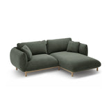 Ada Ecksofa Rechts aus Strukturierter Stoff (Wind 75) in Moosgrün, 220x179 cm – Bild 5