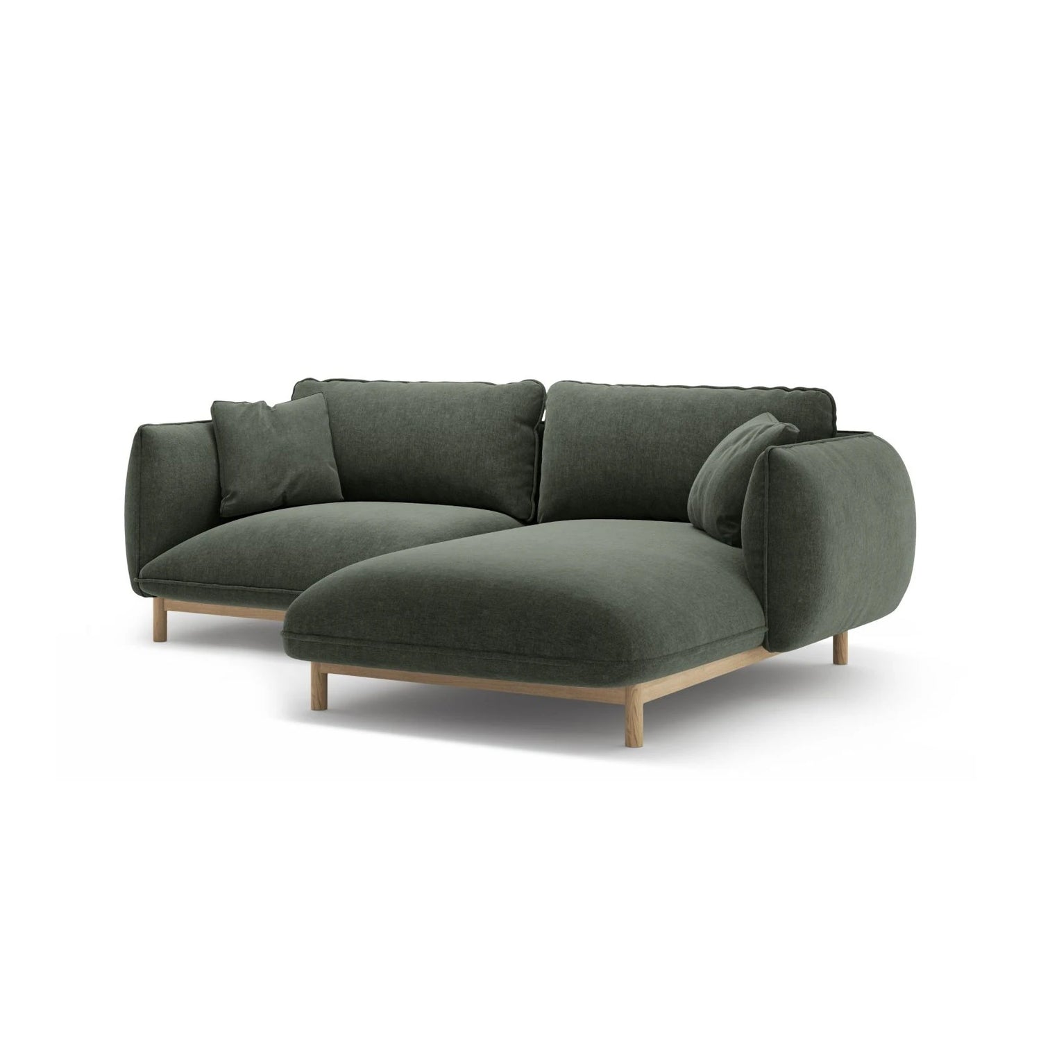 Ada Ecksofa Rechts aus Strukturierter Stoff (Wind 75) in Moosgrün, 220x179 cm – Bild 6