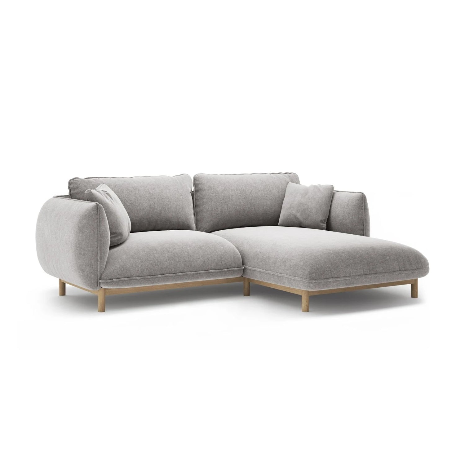 Ada Ecksofa Rechts aus Strukturierter Stoff (Wind 84) in Hellgrau, 220x179 cm – Bild 3