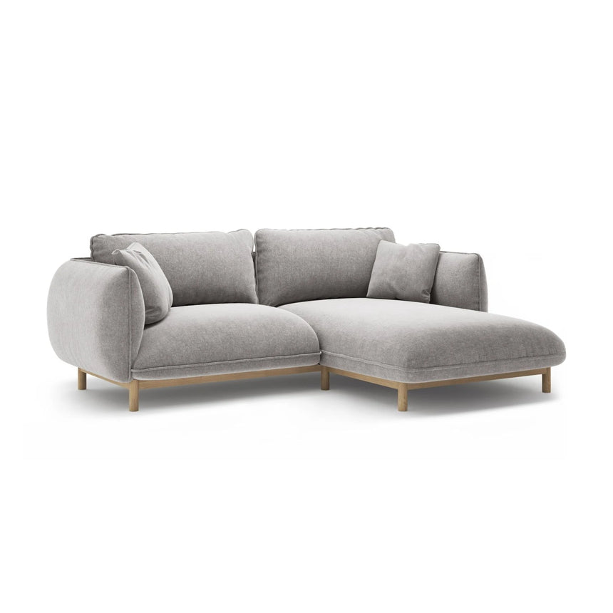Ada Ecksofa Rechts aus Strukturierter Stoff (Wind 84) in Hellgrau, 220x179 cm – Bild 3