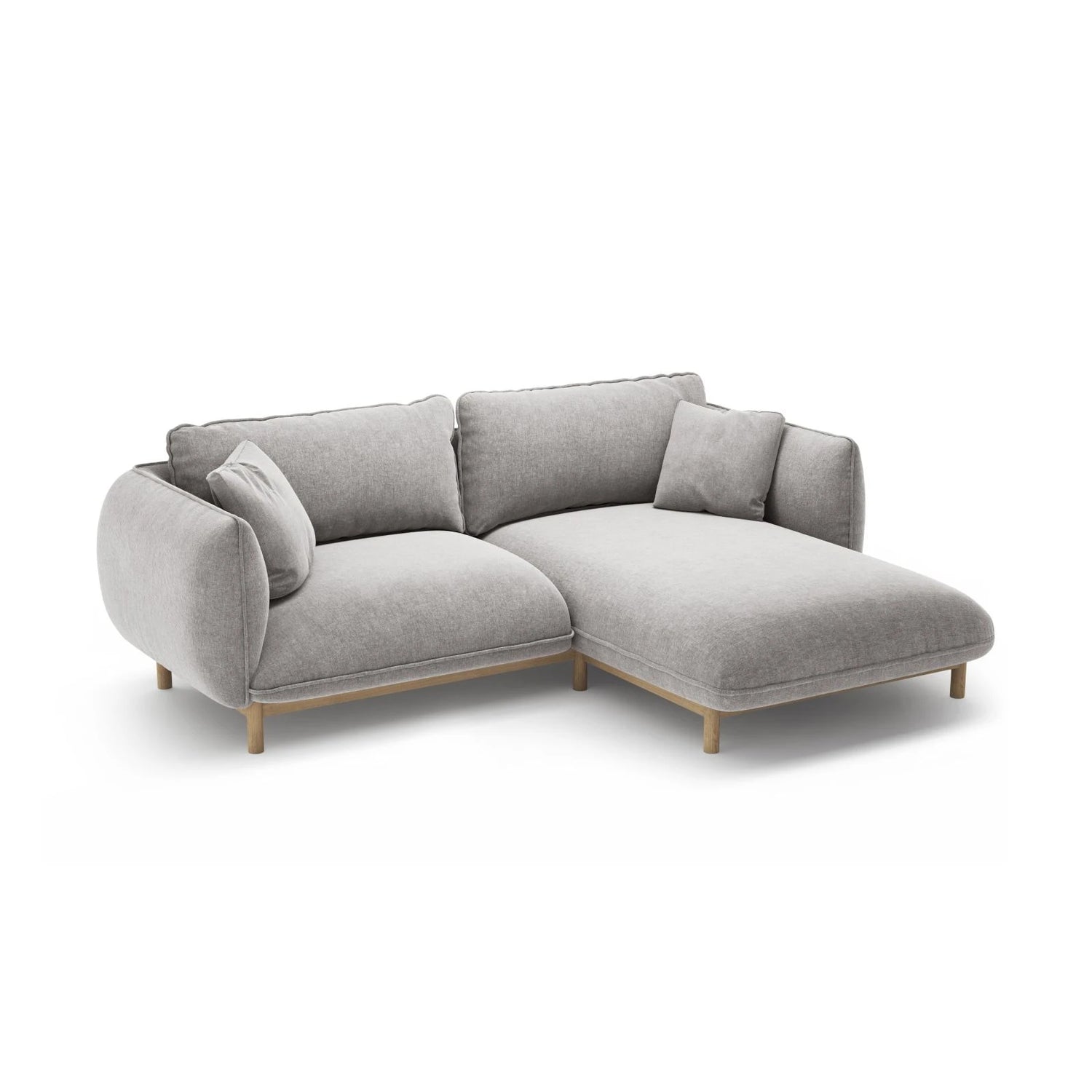 Ada Ecksofa Rechts aus Strukturierter Stoff (Wind 84) in Hellgrau, 220x179 cm – Bild 5