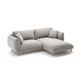Ada Ecksofa Rechts aus Strukturierter Stoff (Wind 84) in Hellgrau, 220x179 cm – Bild 5