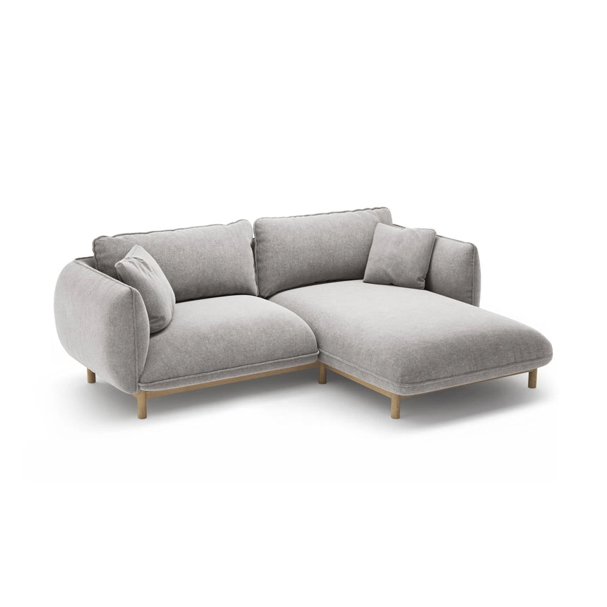 Ada Ecksofa Rechts aus Strukturierter Stoff (Wind 84) in Hellgrau, 220x179 cm – Bild 5