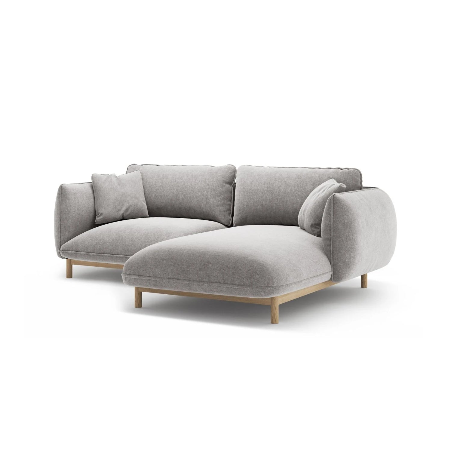 Ada Ecksofa Rechts aus Strukturierter Stoff (Wind 84) in Hellgrau, 220x179 cm – Bild 6
