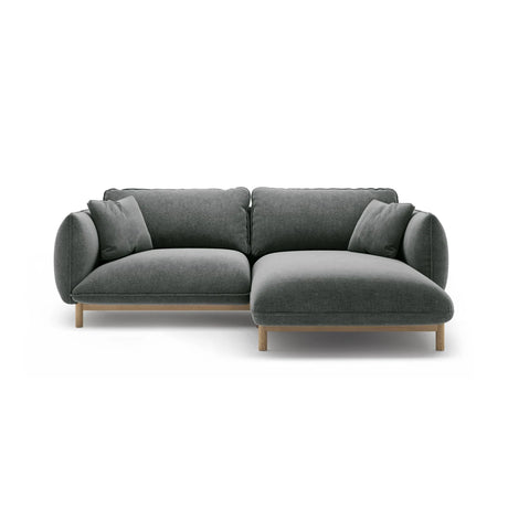Ada Ecksofa Rechts aus Strukturierter Stoff (Wind 89) in Dunkelgrau, 220x179 cm – Bild 1