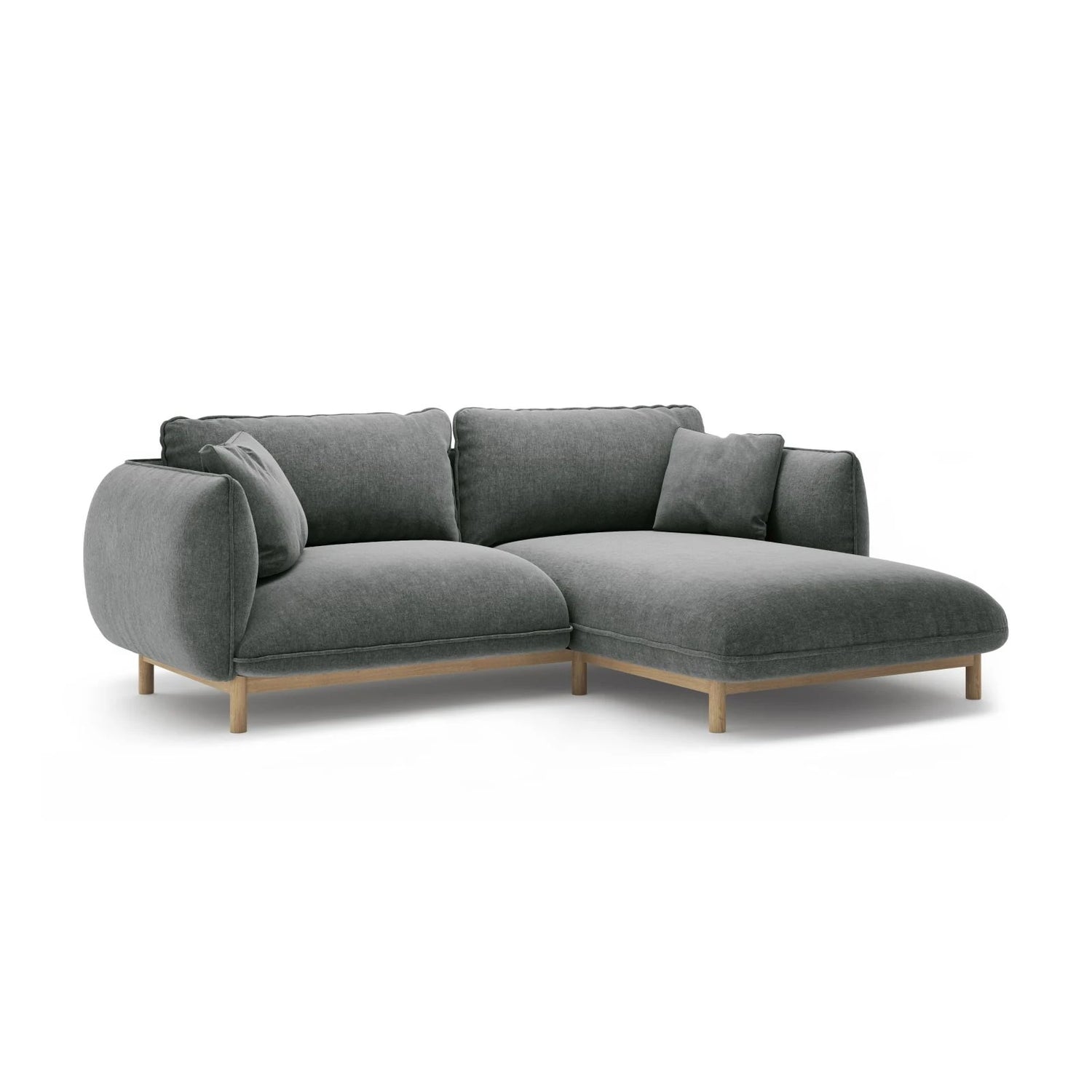 Ada Ecksofa Rechts aus Strukturierter Stoff (Wind 89) in Dunkelgrau, 220x179 cm – Bild 3