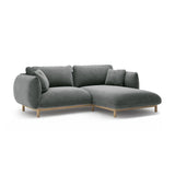 Ada Ecksofa Rechts aus Strukturierter Stoff (Wind 89) in Dunkelgrau, 220x179 cm – Bild 3