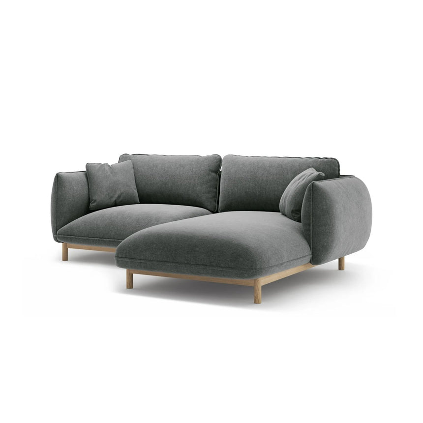 Ada Ecksofa Rechts aus Strukturierter Stoff (Wind 89) in Dunkelgrau, 220x179 cm – Bild 6