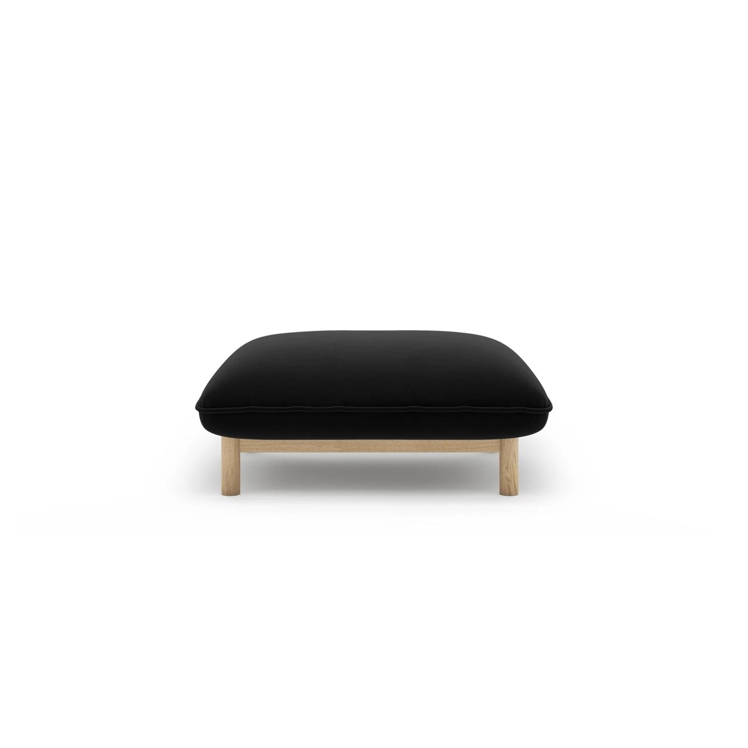 Ada Pouf aus Samt (Casino Black) in Schwarz, 80x65 cm – Bild 1