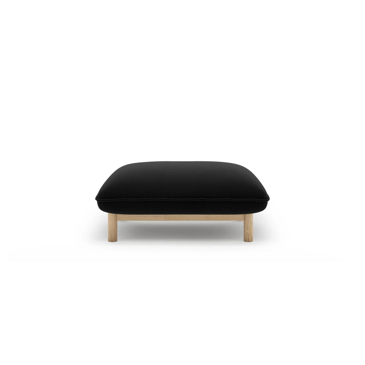 Ada Pouf aus Samt (Casino Black) in Schwarz, 80x65 cm – Bild 1