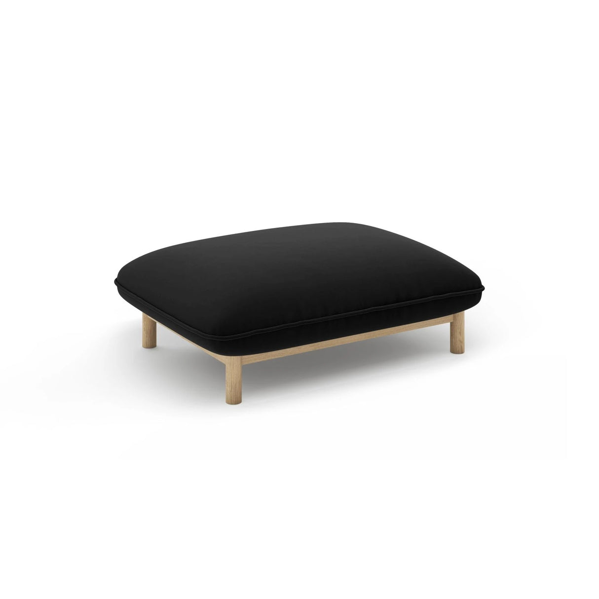 Ada Pouf aus Samt (Casino Black) in Schwarz, 95x65 cm – Bild 3