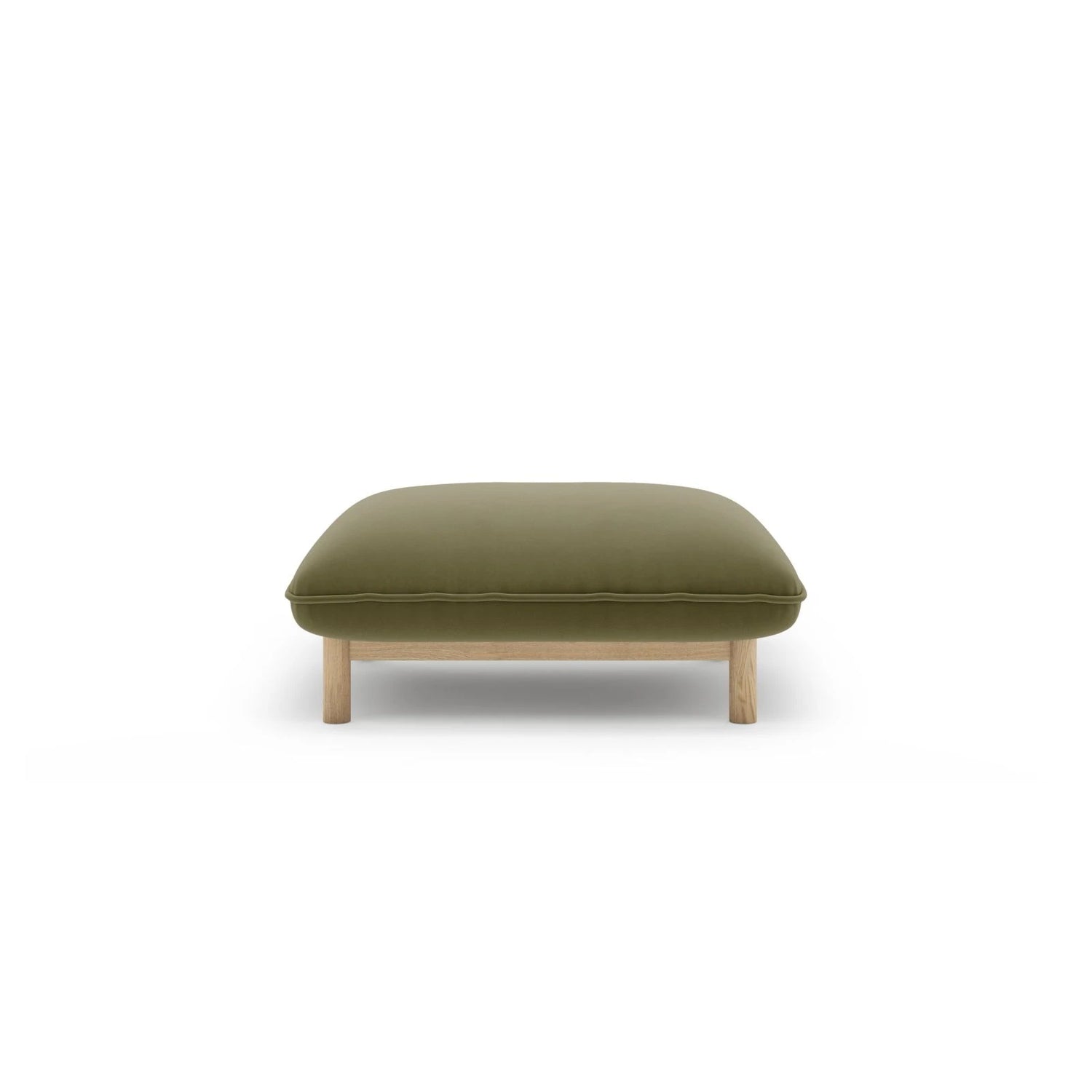 Ada Pouf aus Samt (Casino Forest) in Hellgrün, 80x65 cm – Bild 1