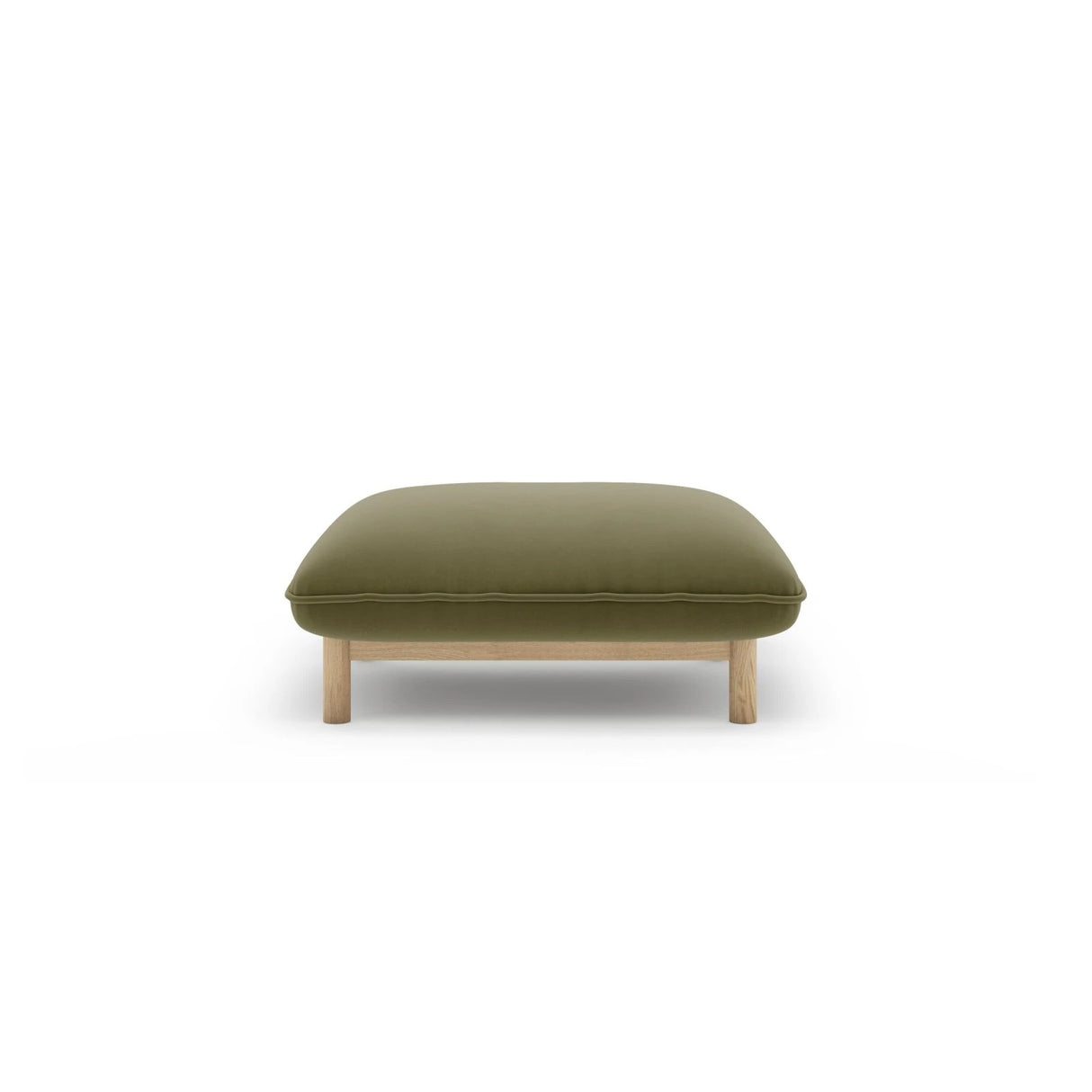 Ada Pouf aus Samt (Casino Forest) in Hellgrün, 80x65 cm – Bild 1