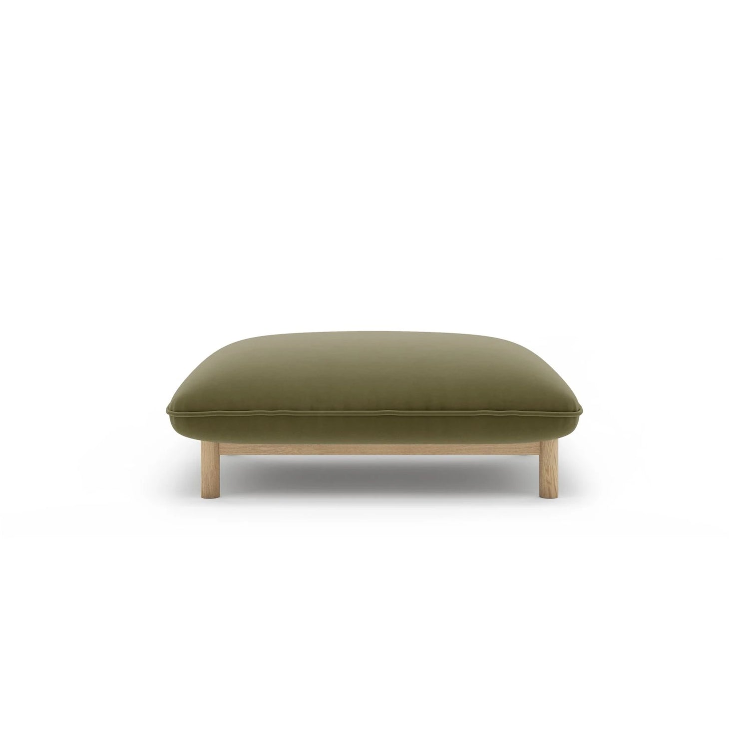 Ada Pouf aus Samt (Casino Forest) in Hellgrün, 95x65 cm – Bild 1