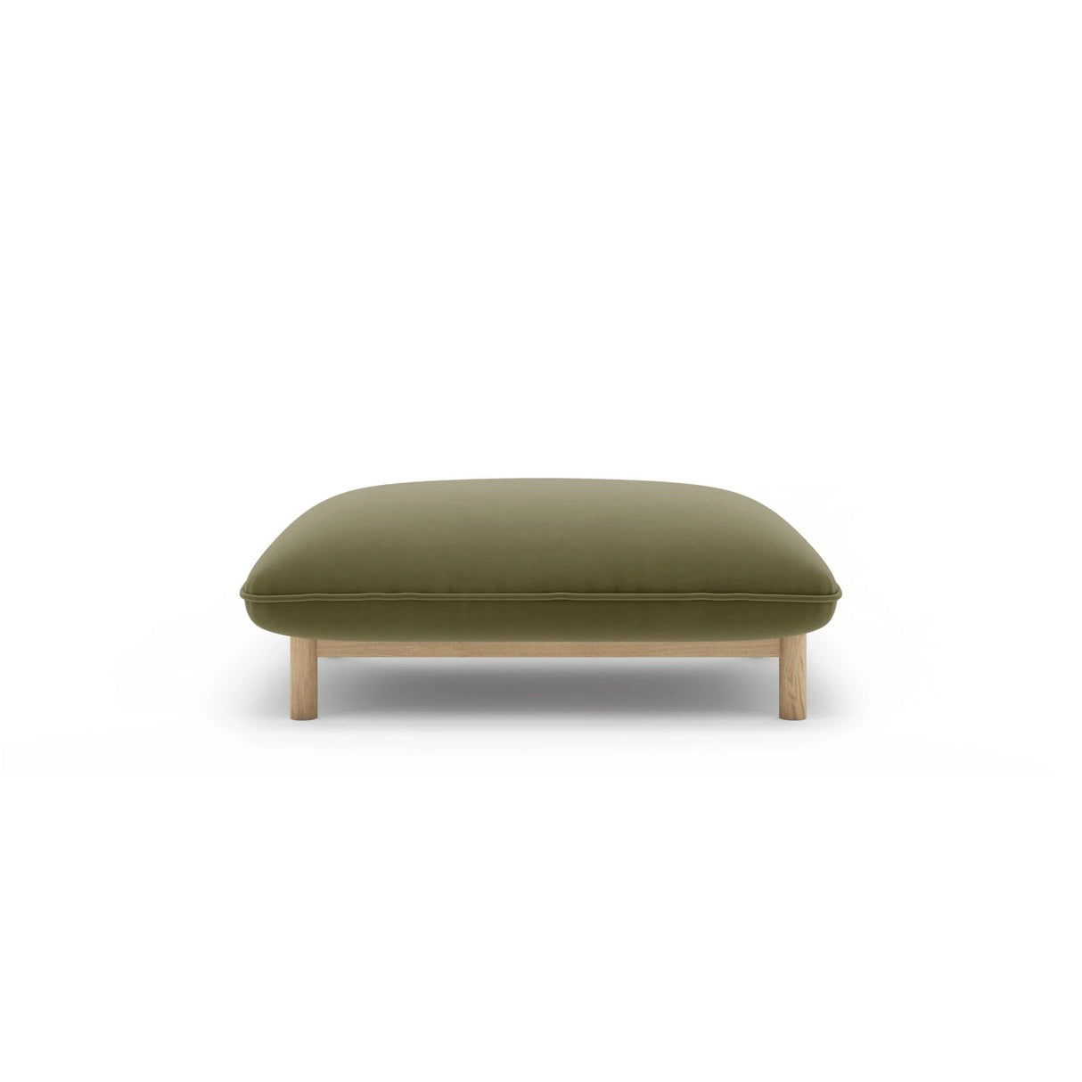 Ada Pouf aus Samt (Casino Forest) in Hellgrün, 95x65 cm – Bild 1