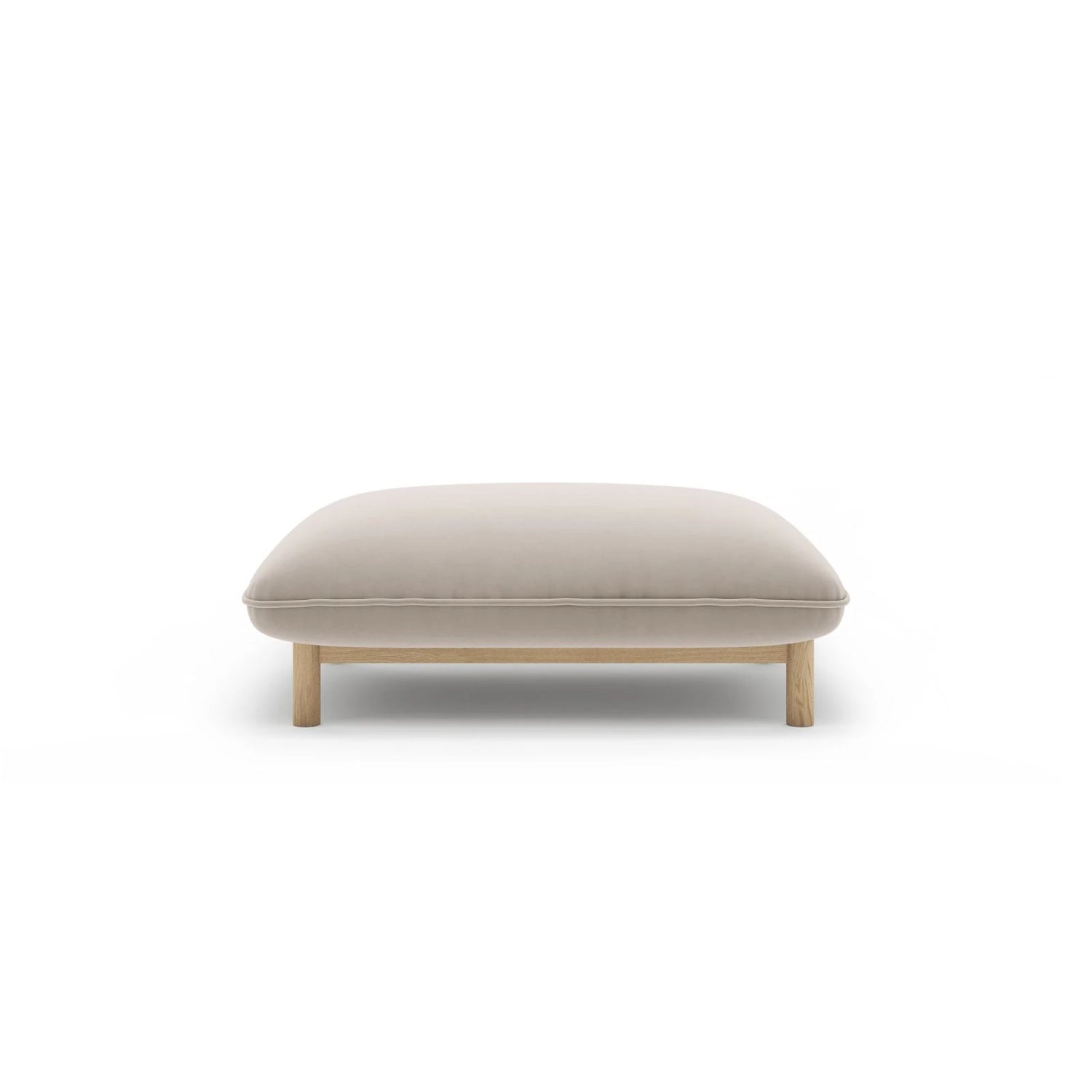 Ada Pouf aus Samt (Casino Pearl) in Leichtes Beige, 95x65 cm – Bild 1