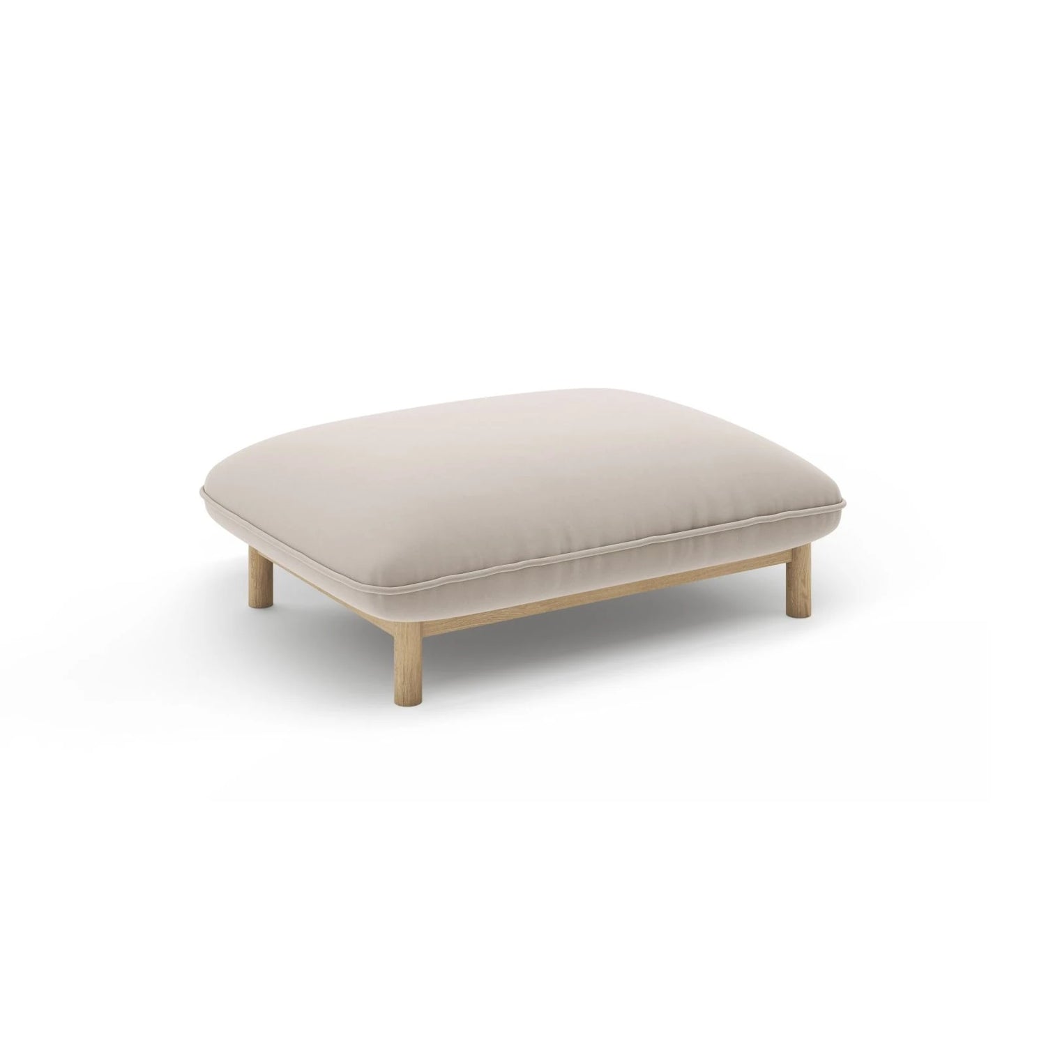 Ada Pouf aus Samt (Casino Pearl) in Leichtes Beige, 95x65 cm – Bild 3