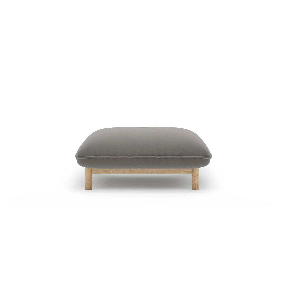 Ada Pouf aus Samt (Casino Stone) in Grau, 80x65 cm – Bild 1