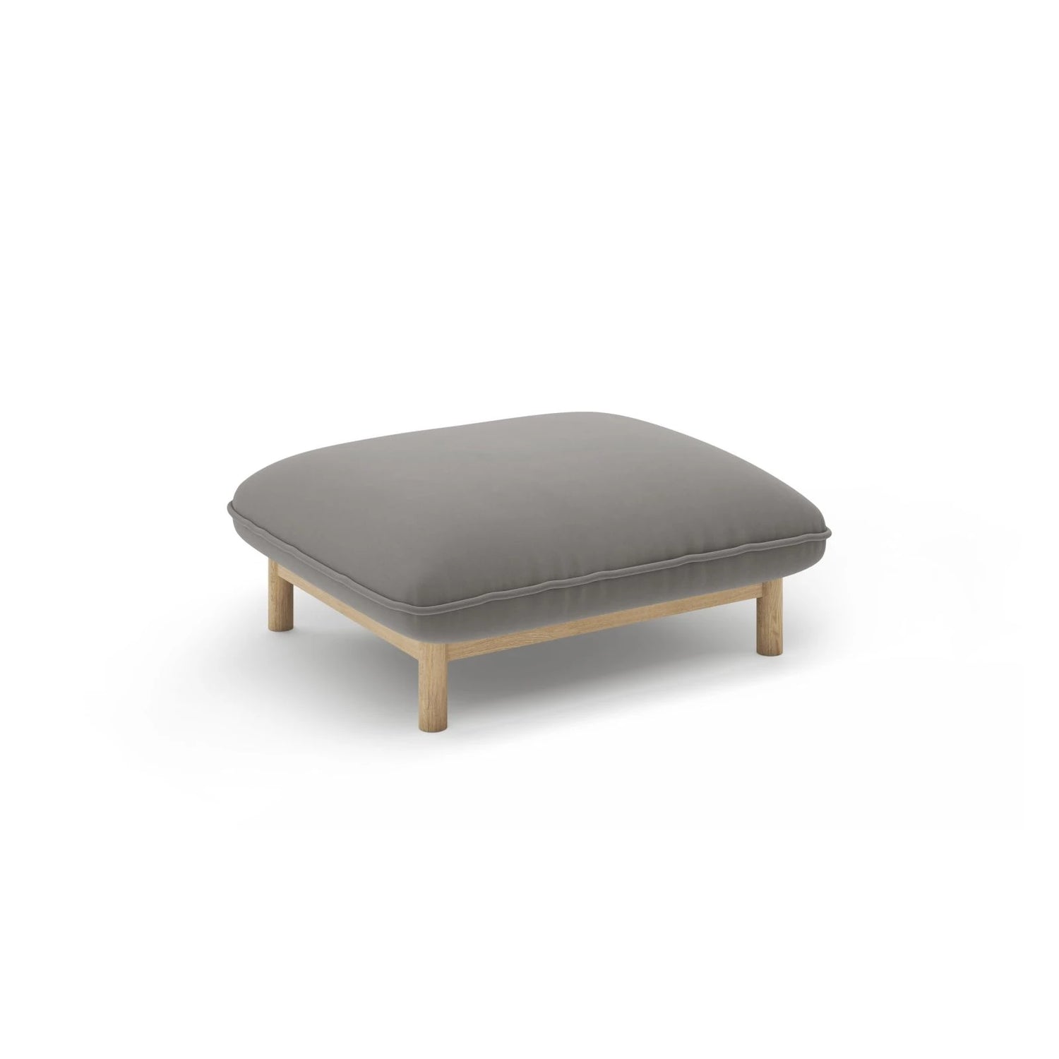 Ada Pouf aus Samt (Casino Stone) in Grau, 80x65 cm – Bild 3