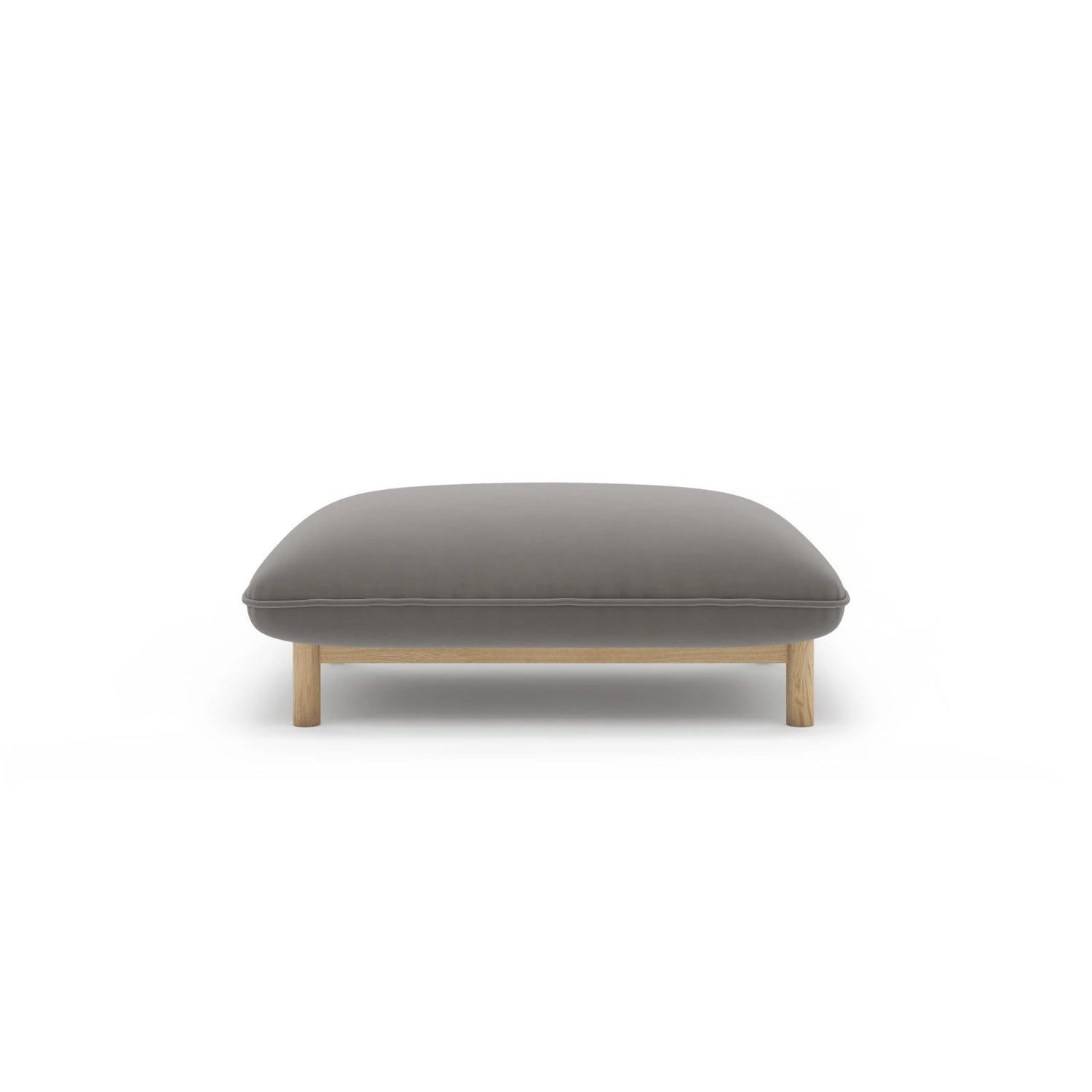 Ada Pouf aus Samt (Casino Stone) in Grau, 95x65 cm – Bild 1