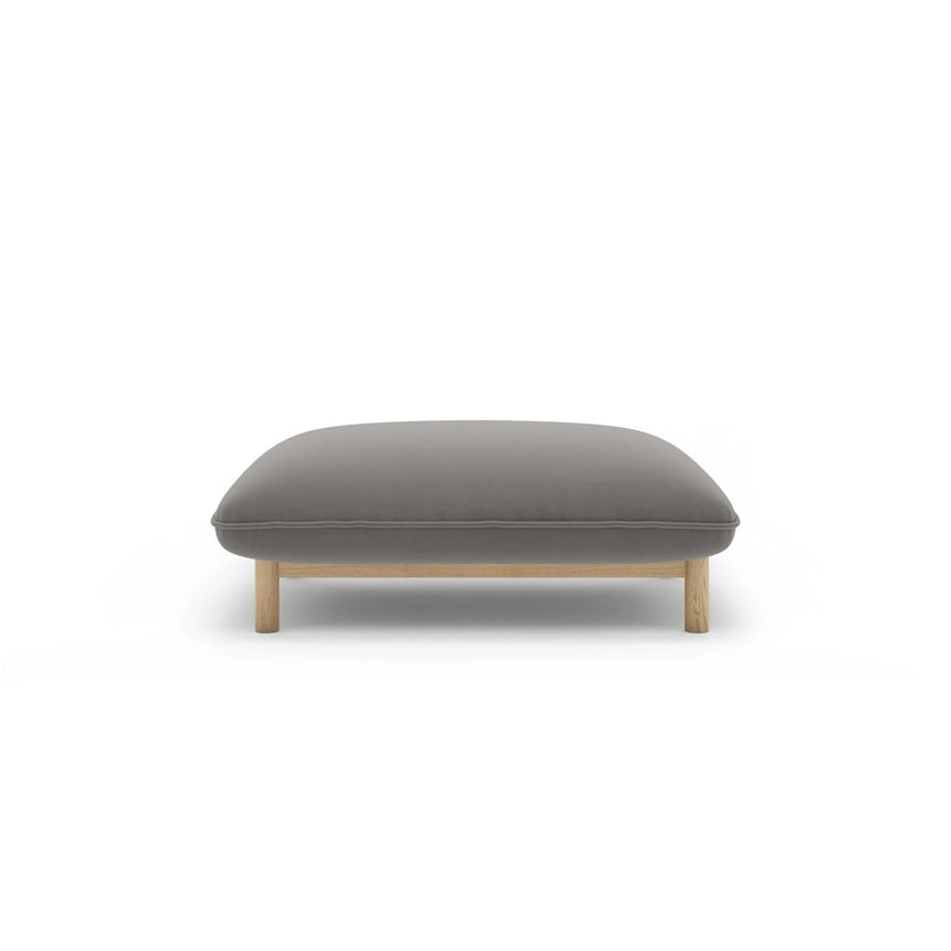 Ada Pouf aus Samt (Casino Stone) in Grau, 95x65 cm – Bild 1