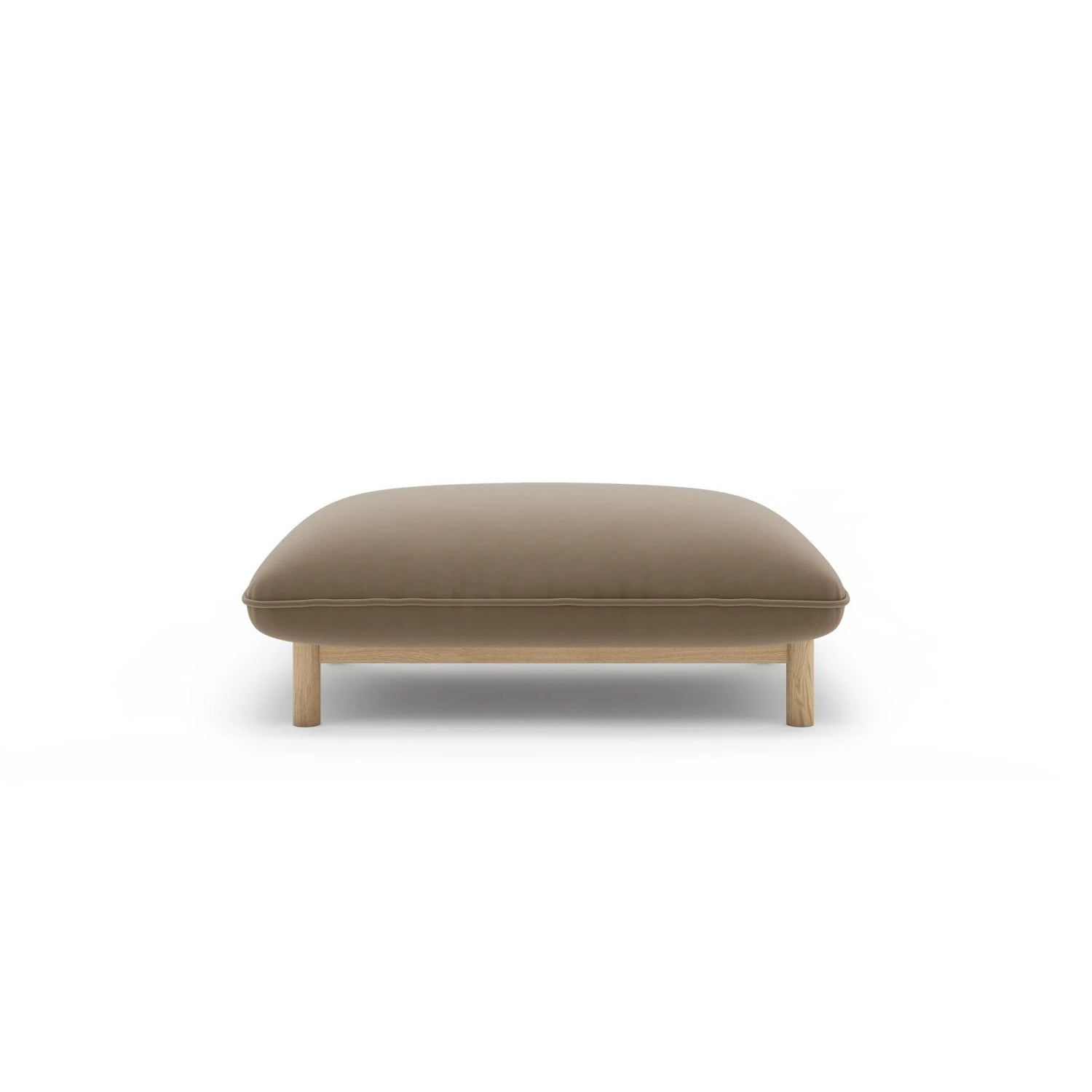 Ada Pouf aus Samt (Casino Taupe) in Hellbraun, 95x65 cm – Bild 1