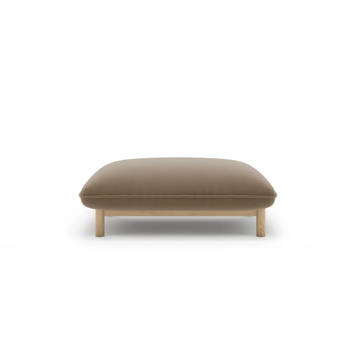Ada Pouf aus Samt (Casino Taupe) in Hellbraun, 95x65 cm – Bild 1