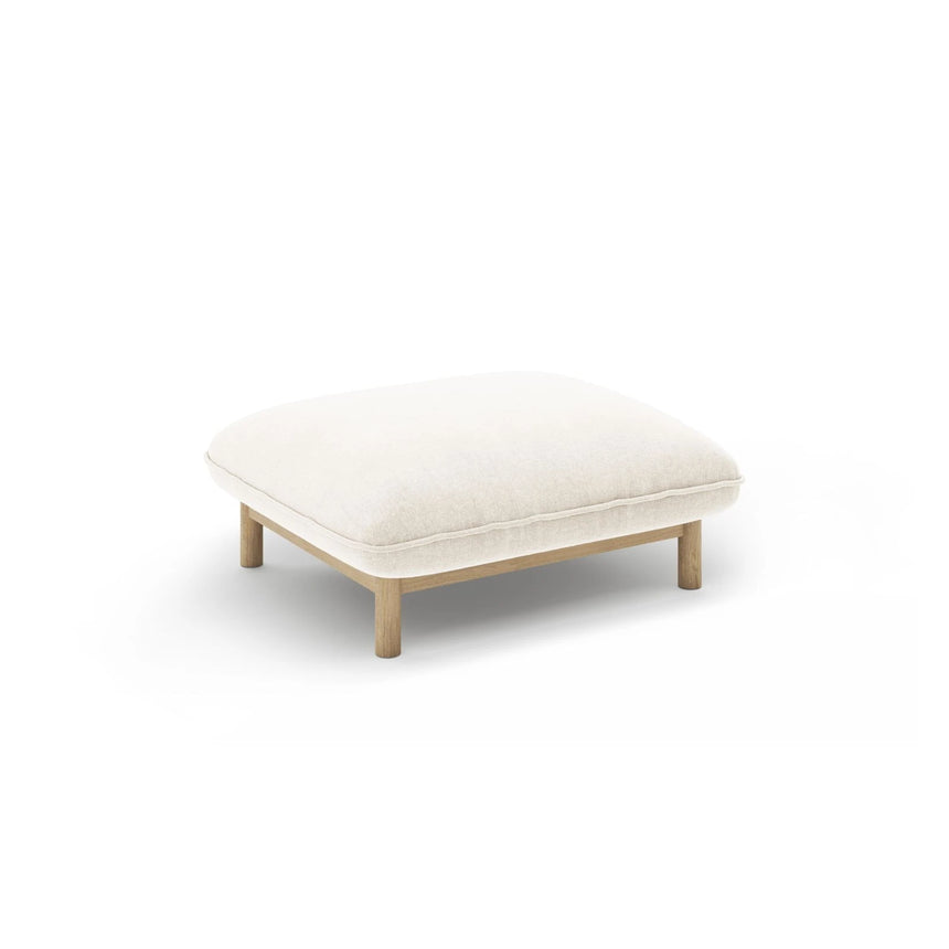 Ada Pouf aus Strukturierter Stoff (Wind 02) in Elfenbein, 80x65 cm – Bild 3