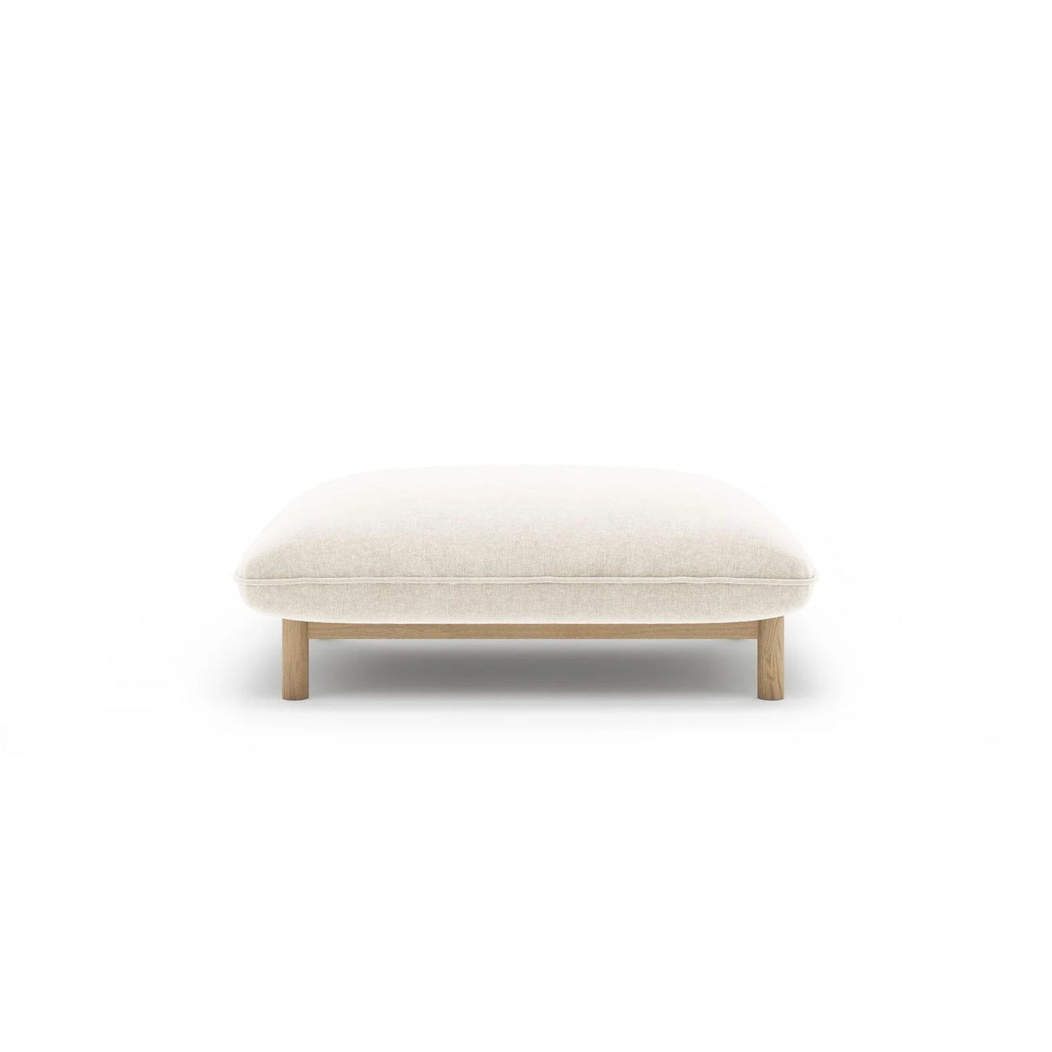 Ada Pouf aus Strukturierter Stoff (Wind 02) in Elfenbein, 95x65 cm – Bild 1