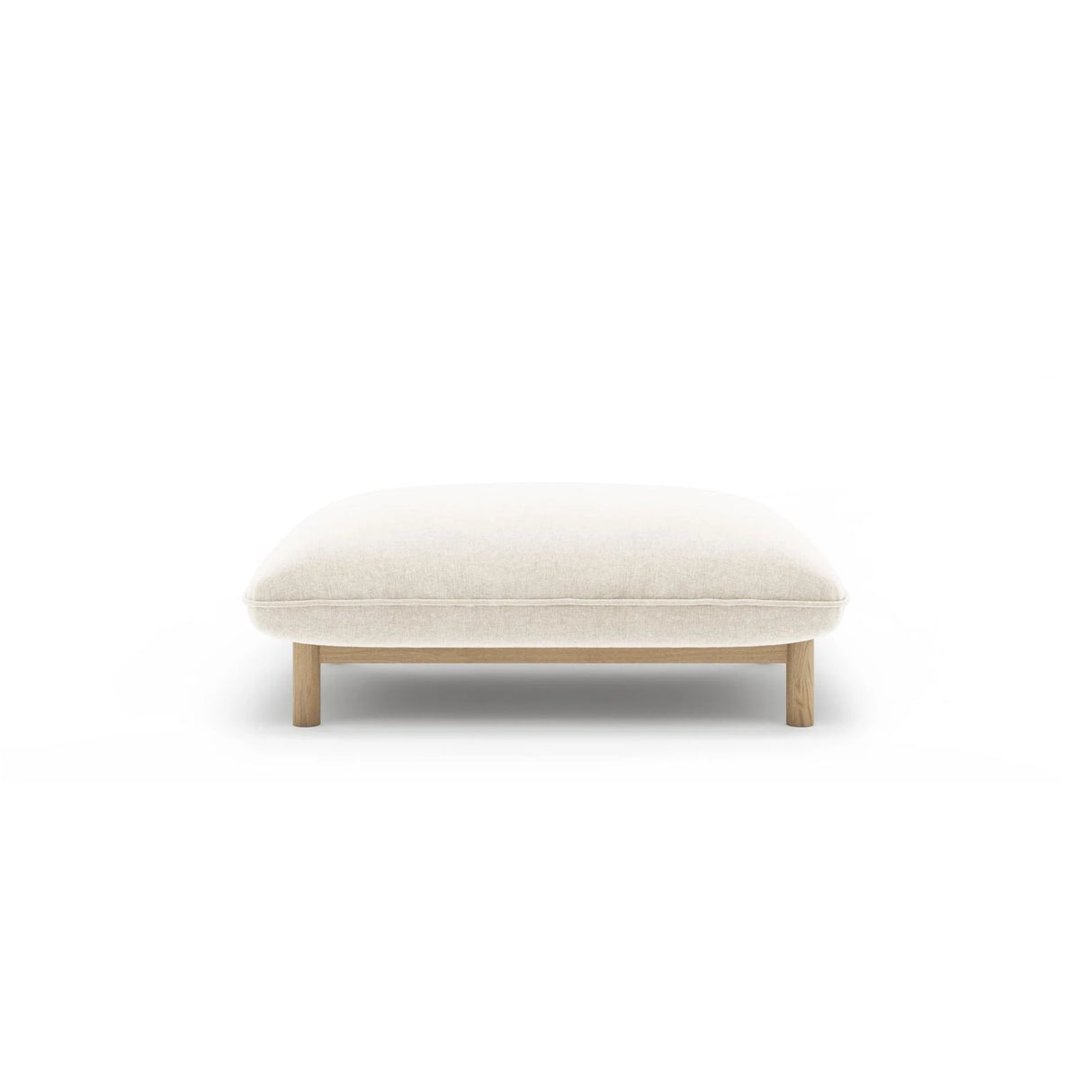 Ada Pouf aus Strukturierter Stoff (Wind 02) in Elfenbein, 95x65 cm – Bild 1