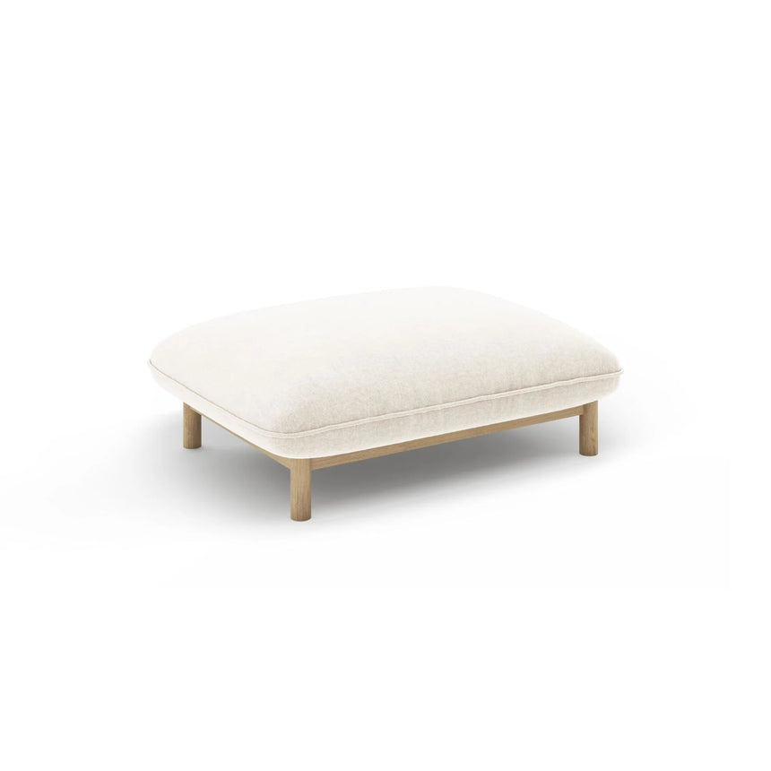 Ada Pouf aus Strukturierter Stoff (Wind 02) in Elfenbein, 95x65 cm – Bild 3