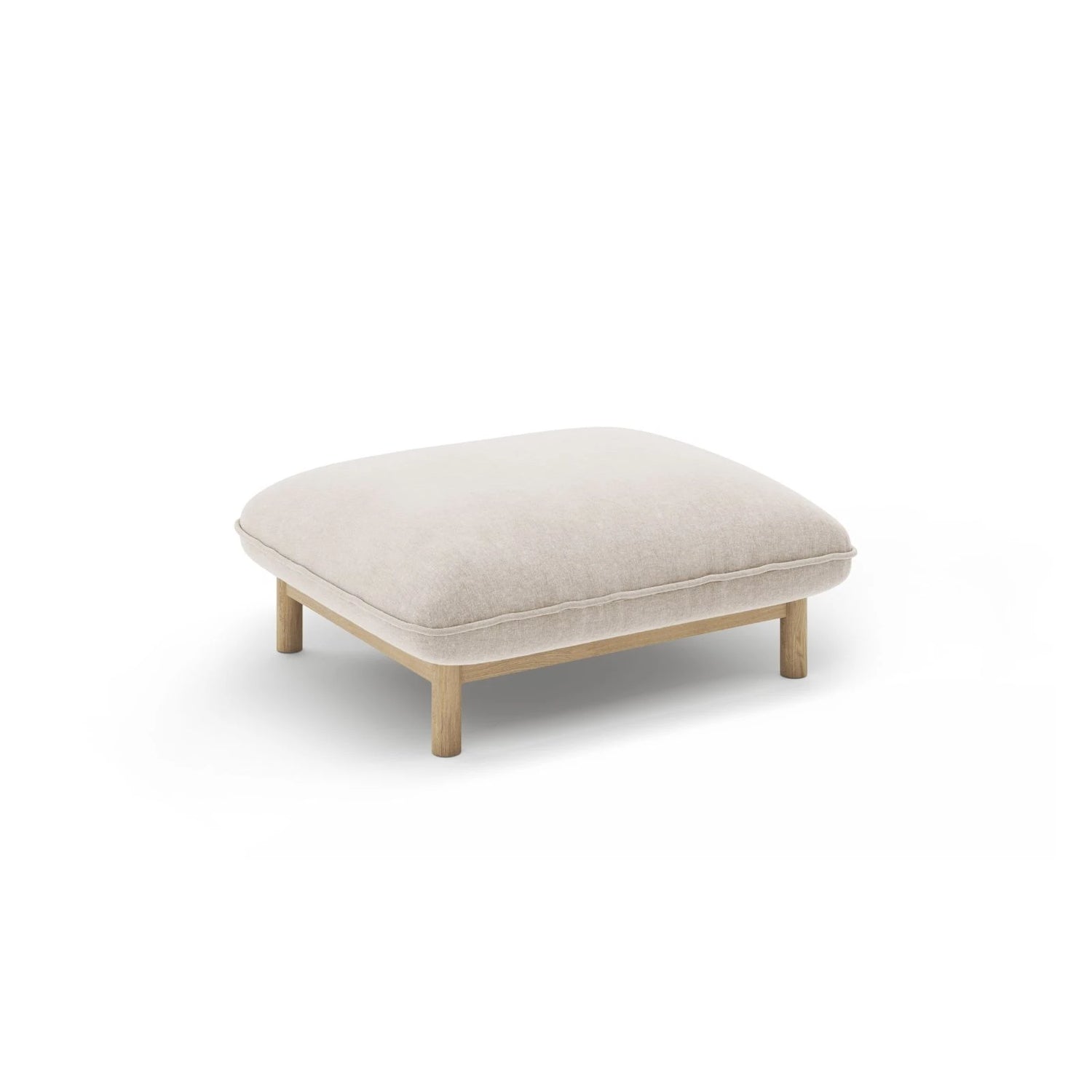 Ada Pouf aus Strukturierter Stoff (Wind 05) in Leichtes Beige, 80x65 cm – Bild 3