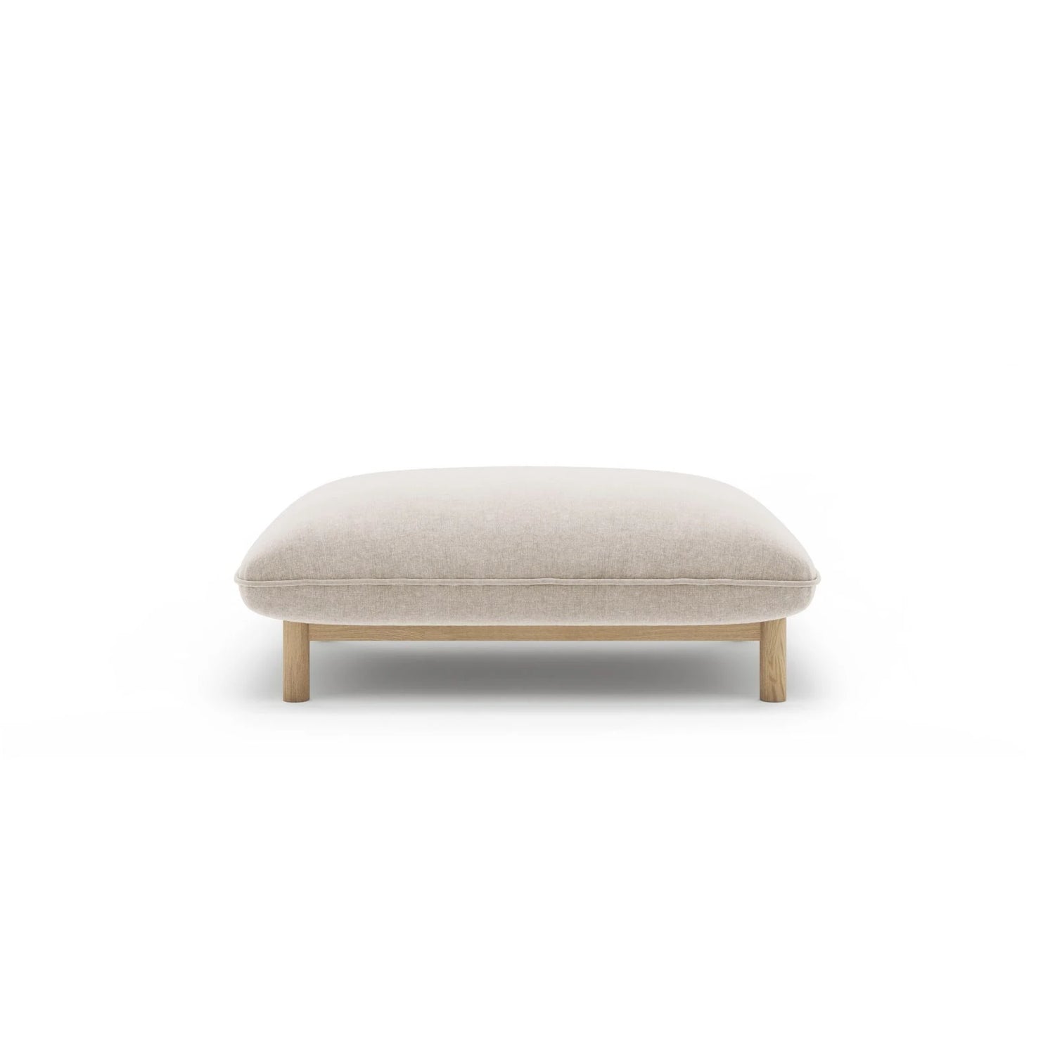 Ada Pouf aus Strukturierter Stoff (Wind 05) in Leichtes Beige, 95x65 cm – Bild 1