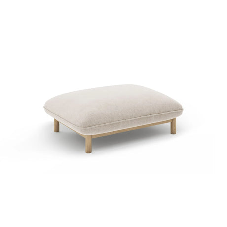 Ada Pouf aus Strukturierter Stoff (Wind 05) in Leichtes Beige, 95x65 cm – Bild 3
