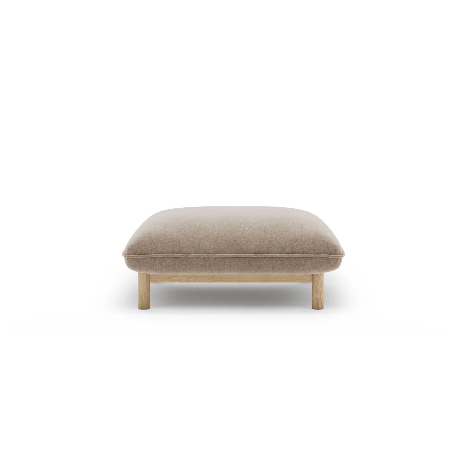 Ada Pouf aus Strukturierter Stoff (Wind 11) in Sand, 80x65 cm – Bild 1