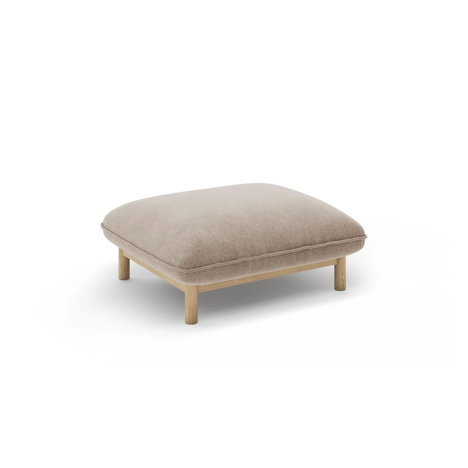 Ada Pouf aus Strukturierter Stoff (Wind 11) in Sand, 80x65 cm – Bild 3