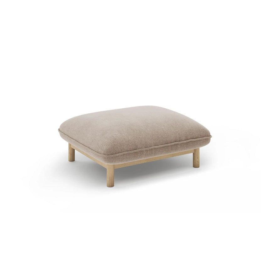 Ada Pouf aus Strukturierter Stoff (Wind 11) in Sand, 80x65 cm – Bild 3