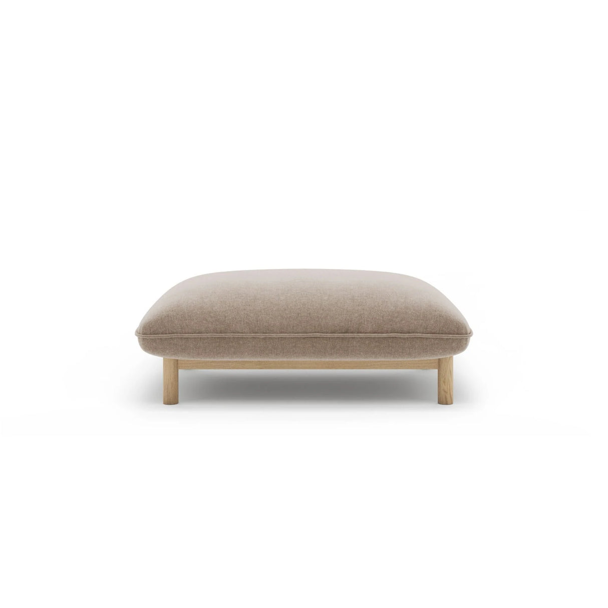 Ada Pouf aus Strukturierter Stoff (Wind 11) in Sand, 95x65 cm – Bild 1