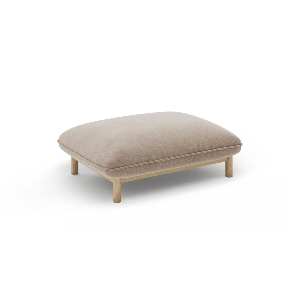 Ada Pouf aus Strukturierter Stoff (Wind 11) in Sand, 95x65 cm – Bild 3