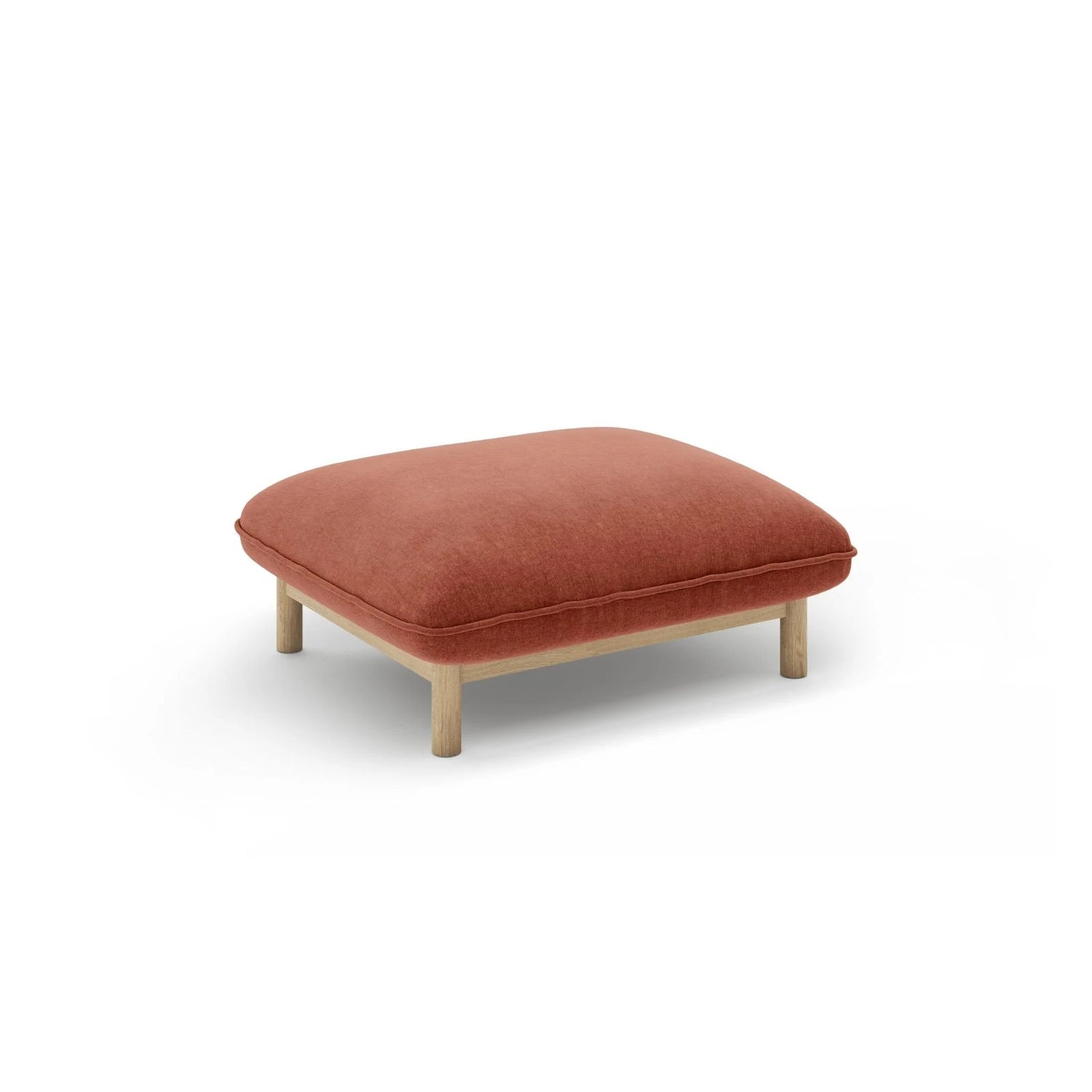 Ada Pouf aus Strukturierter Stoff (Wind 52) in Kastanienbraun, 80x65 cm – Bild 3