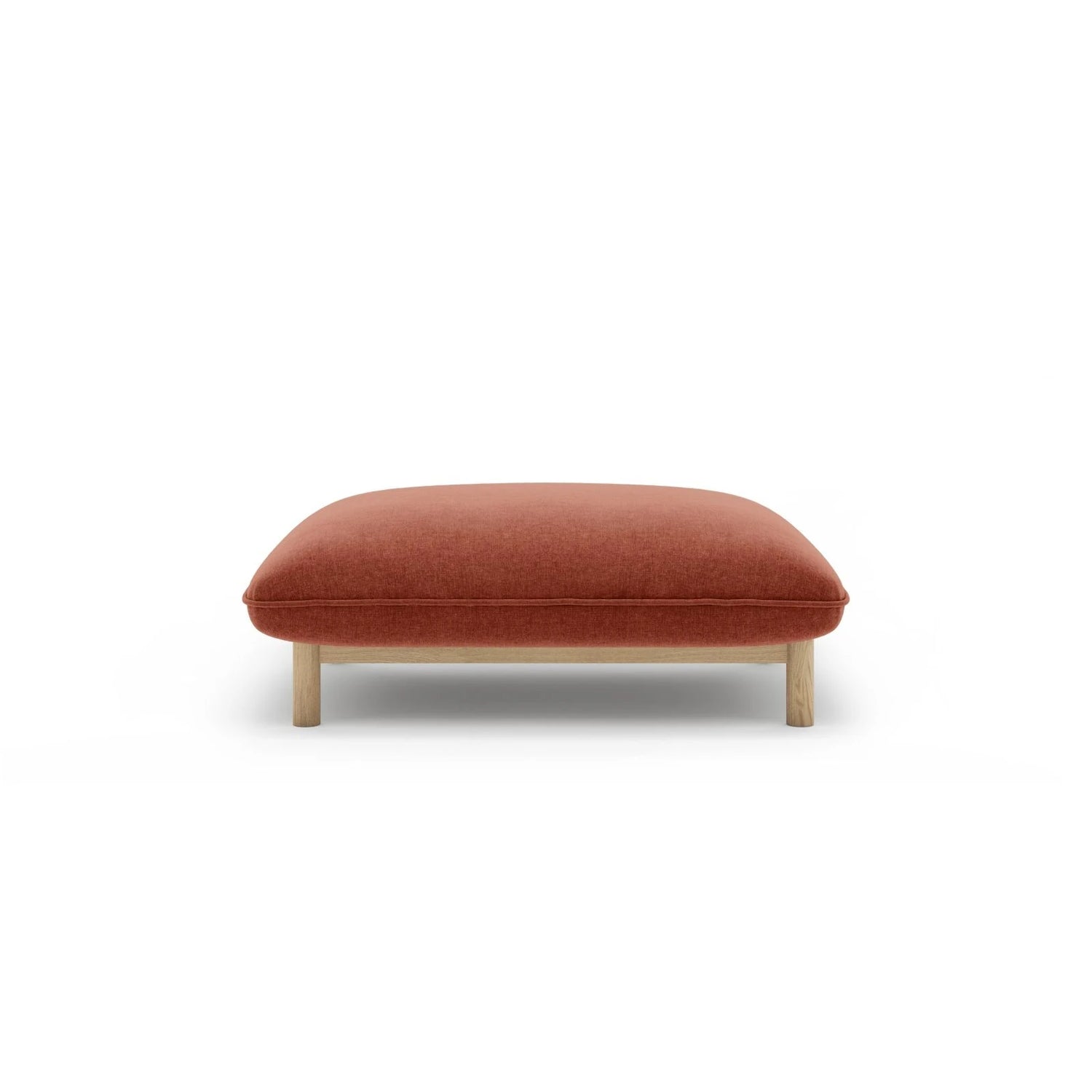 Ada Pouf aus Strukturierter Stoff (Wind 52) in Kastanienbraun, 95x65 cm – Bild 1