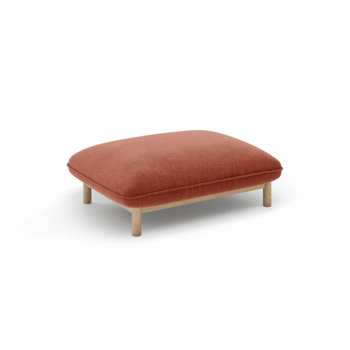 Ada Pouf aus Strukturierter Stoff (Wind 52) in Kastanienbraun, 95x65 cm – Bild 3