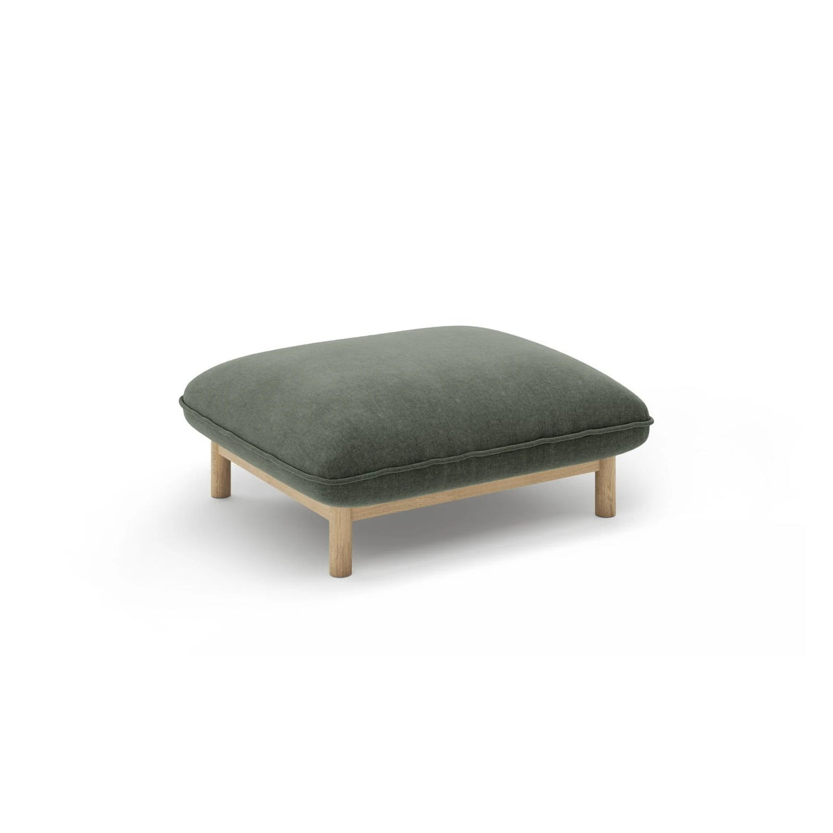 Ada Pouf aus Strukturierter Stoff (Wind 75) in Moosgrün, 80x65 cm – Bild 3