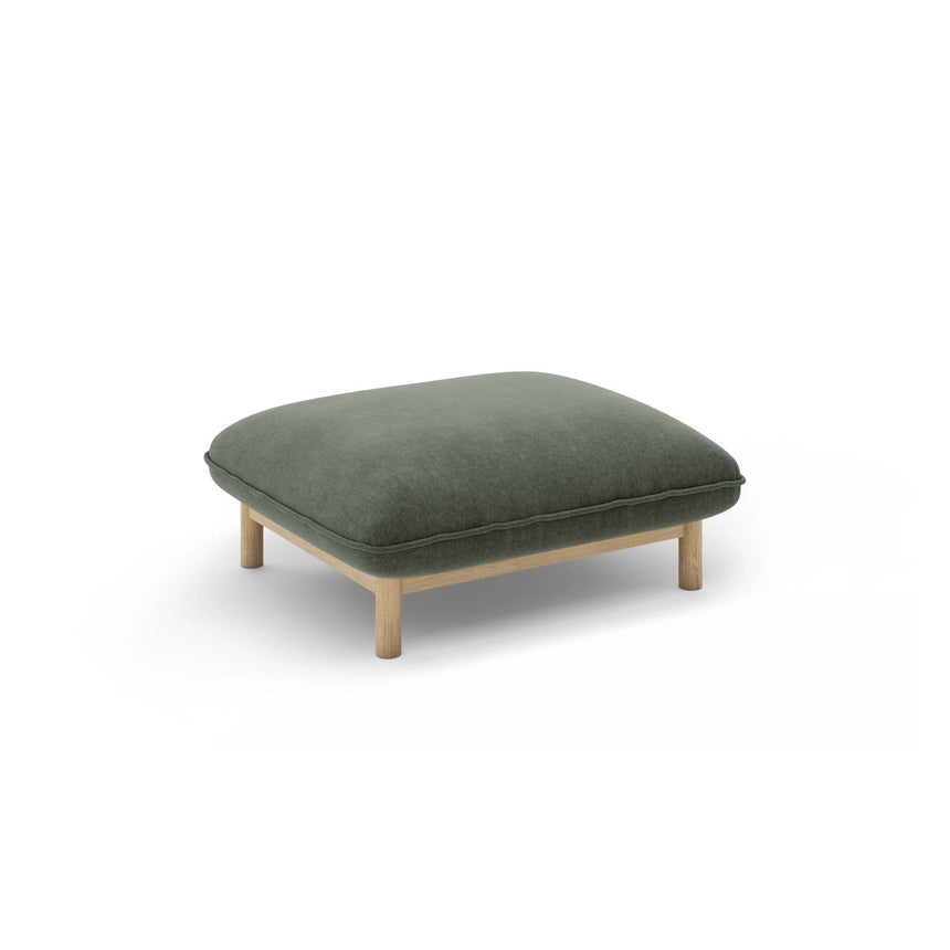 Ada Pouf aus Strukturierter Stoff (Wind 75) in Moosgrün, 80x65 cm – Bild 3