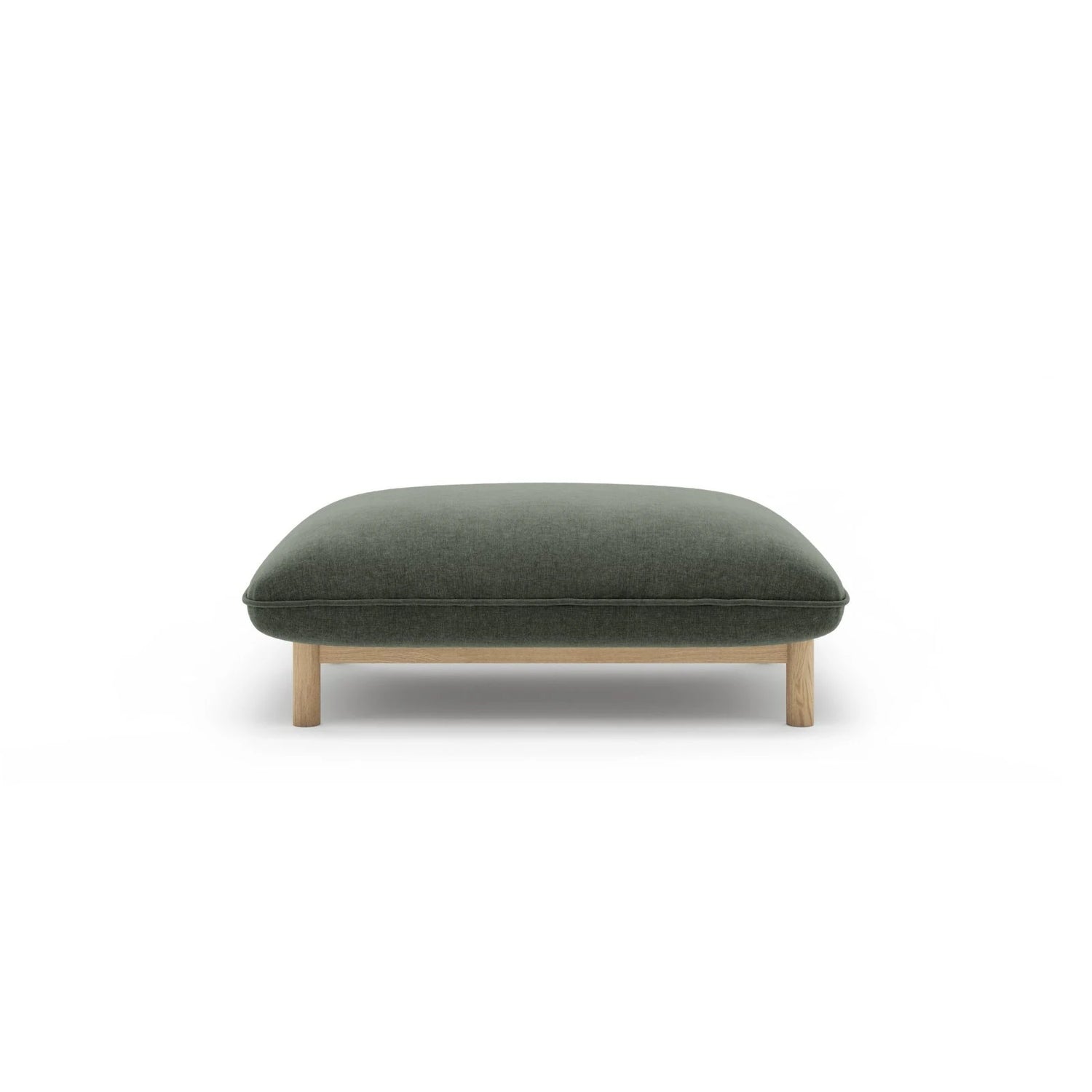 Ada Pouf aus Strukturierter Stoff (Wind 75) in Moosgrün, 95x65 cm – Bild 1