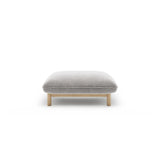 Ada Pouf aus Strukturierter Stoff (Wind 84) in Hellgrau, 80x65 cm – Bild 1