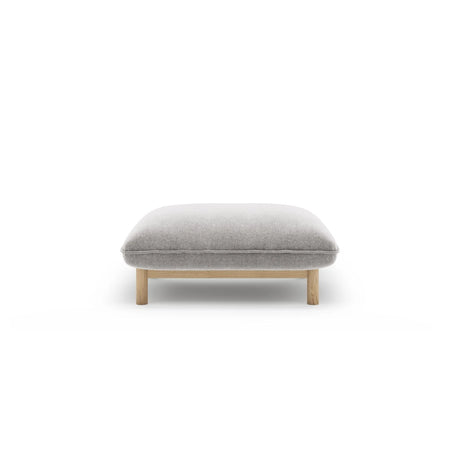 Ada Pouf aus Strukturierter Stoff (Wind 84) in Hellgrau, 80x65 cm – Bild 1